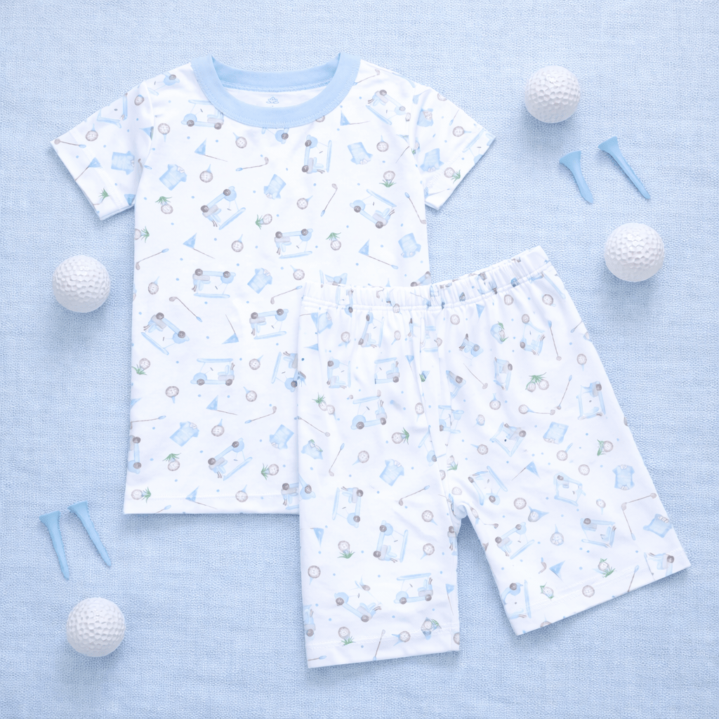Little Golfer Short Pajamas - Light Blue - Magnolia BabyShort Pajamas