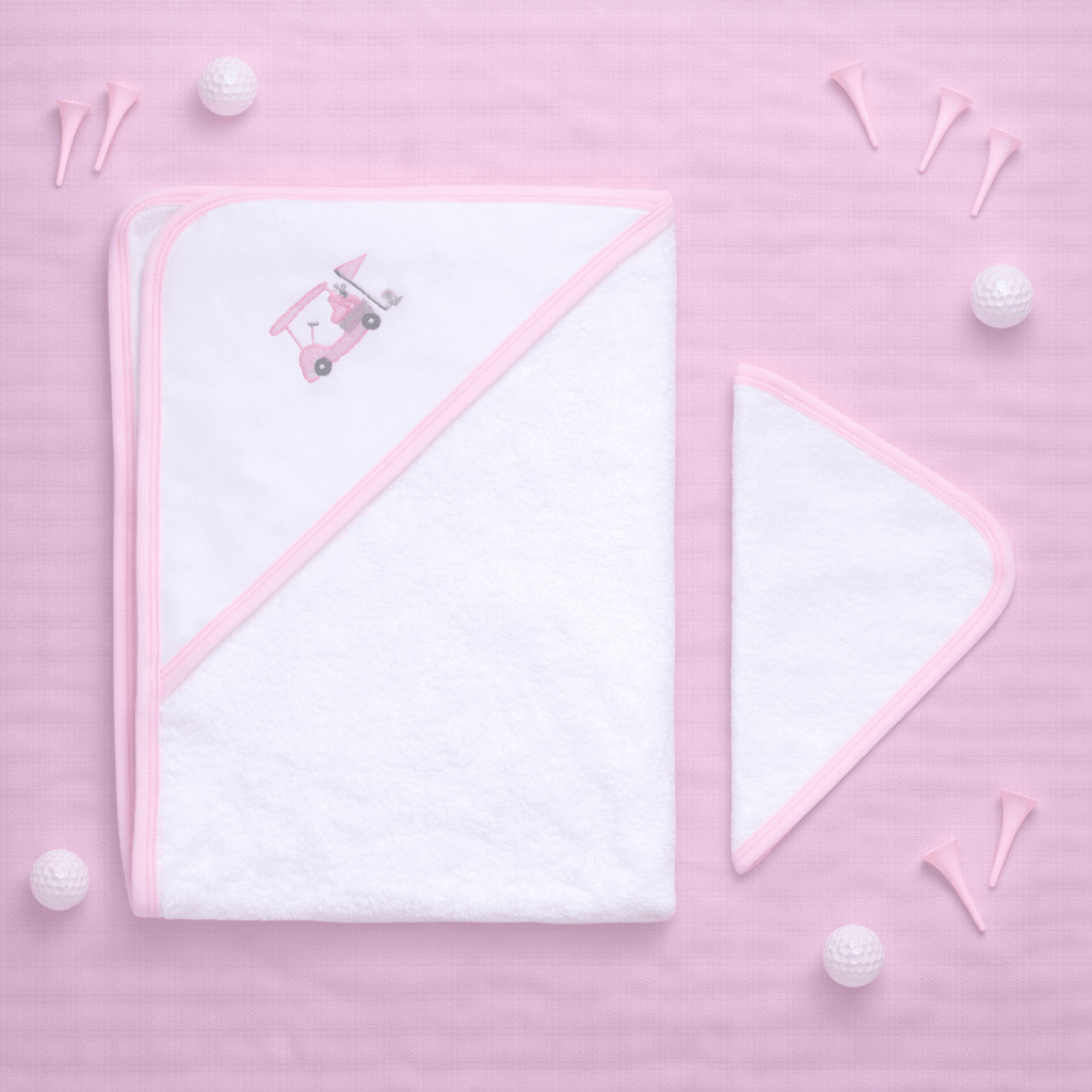 Little Golfer Towel Set - Pink - Magnolia BabyTowel Set
