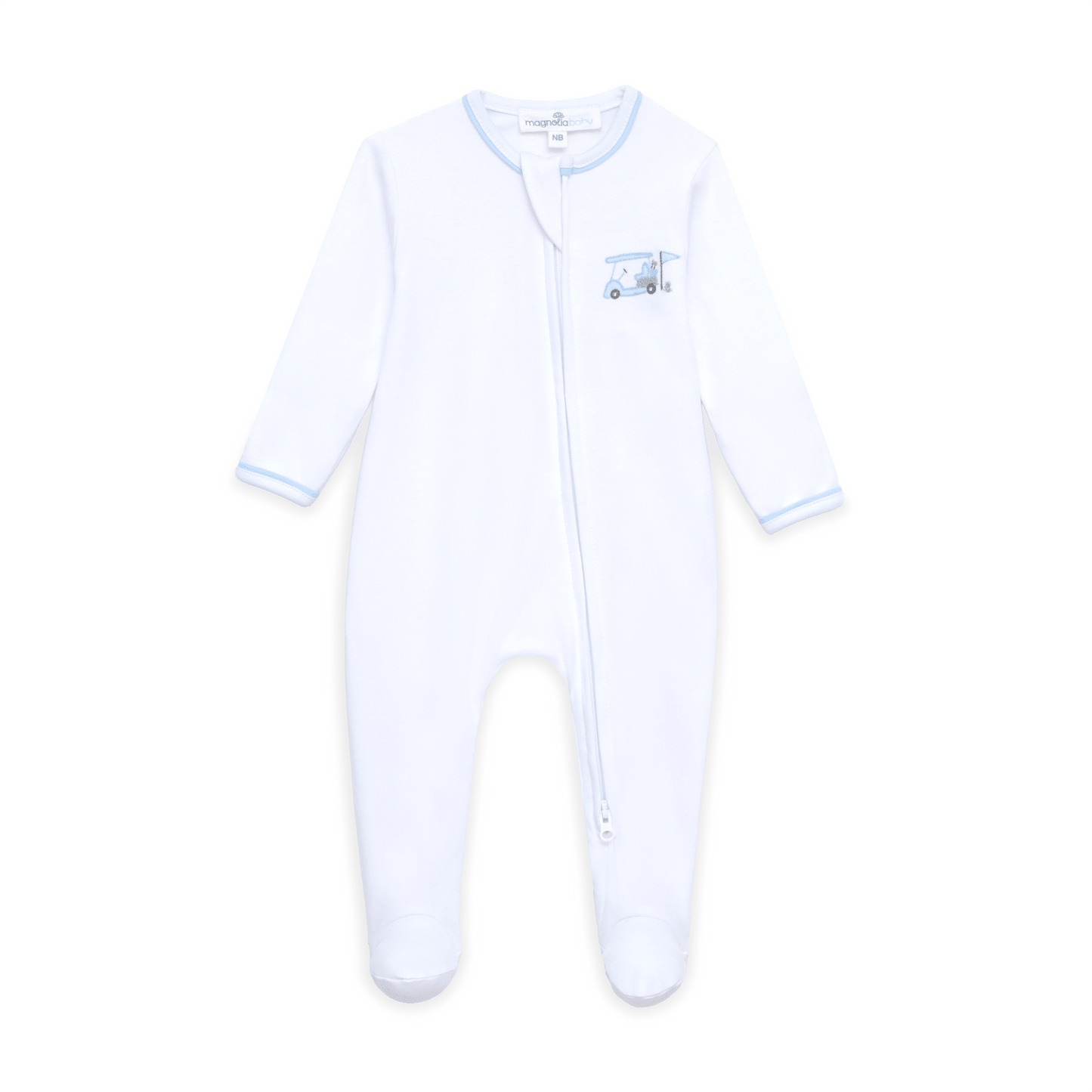 Little Golfer Zip Footie - Light Blue - Magnolia BabyFootie
