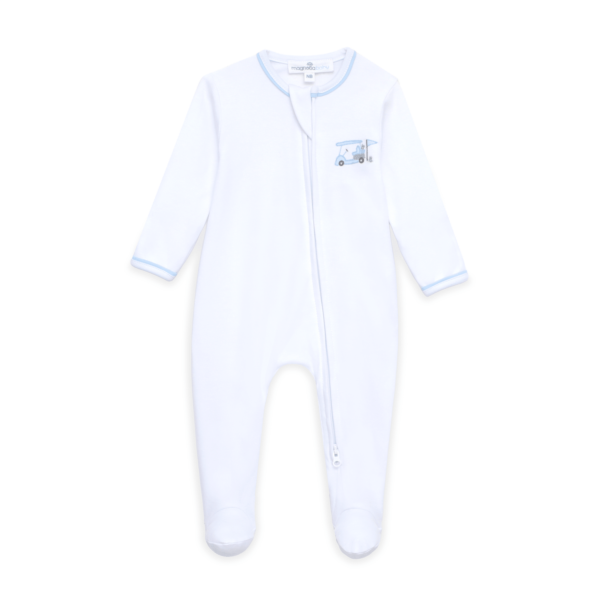 Little Golfer Zip Footie - Light Blue - Magnolia BabyFootie