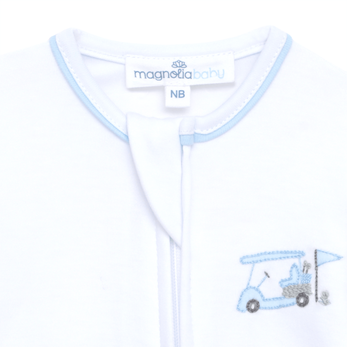 Little Golfer Zip Footie - Light Blue - Magnolia BabyFootie