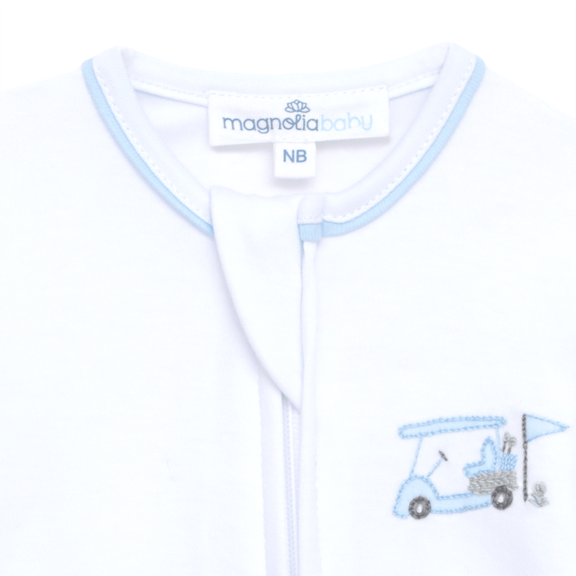 Little Golfer Zip Footie - Light Blue - Magnolia BabyFootie