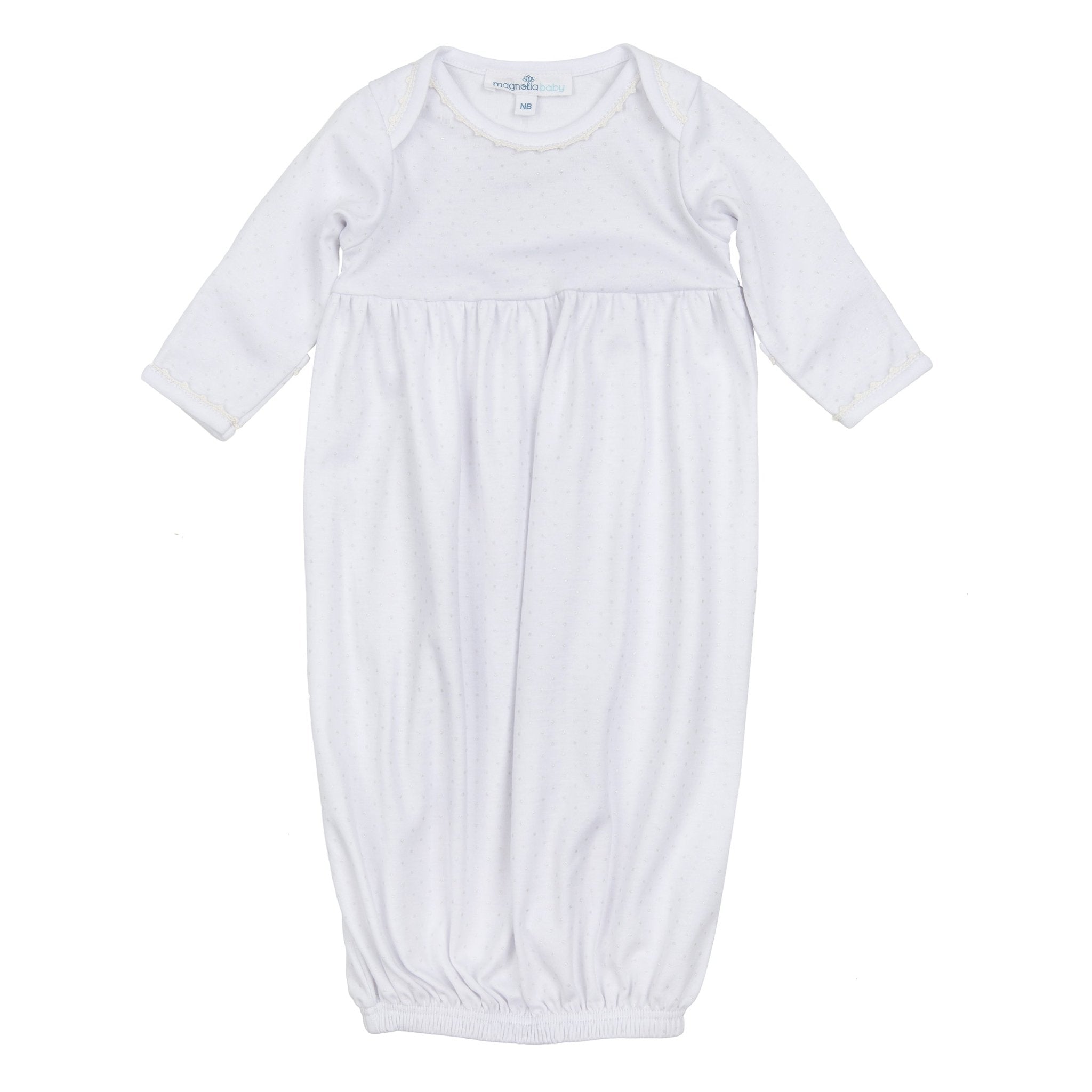 Little Love Gathered Gown - White - Magnolia BabyGown
