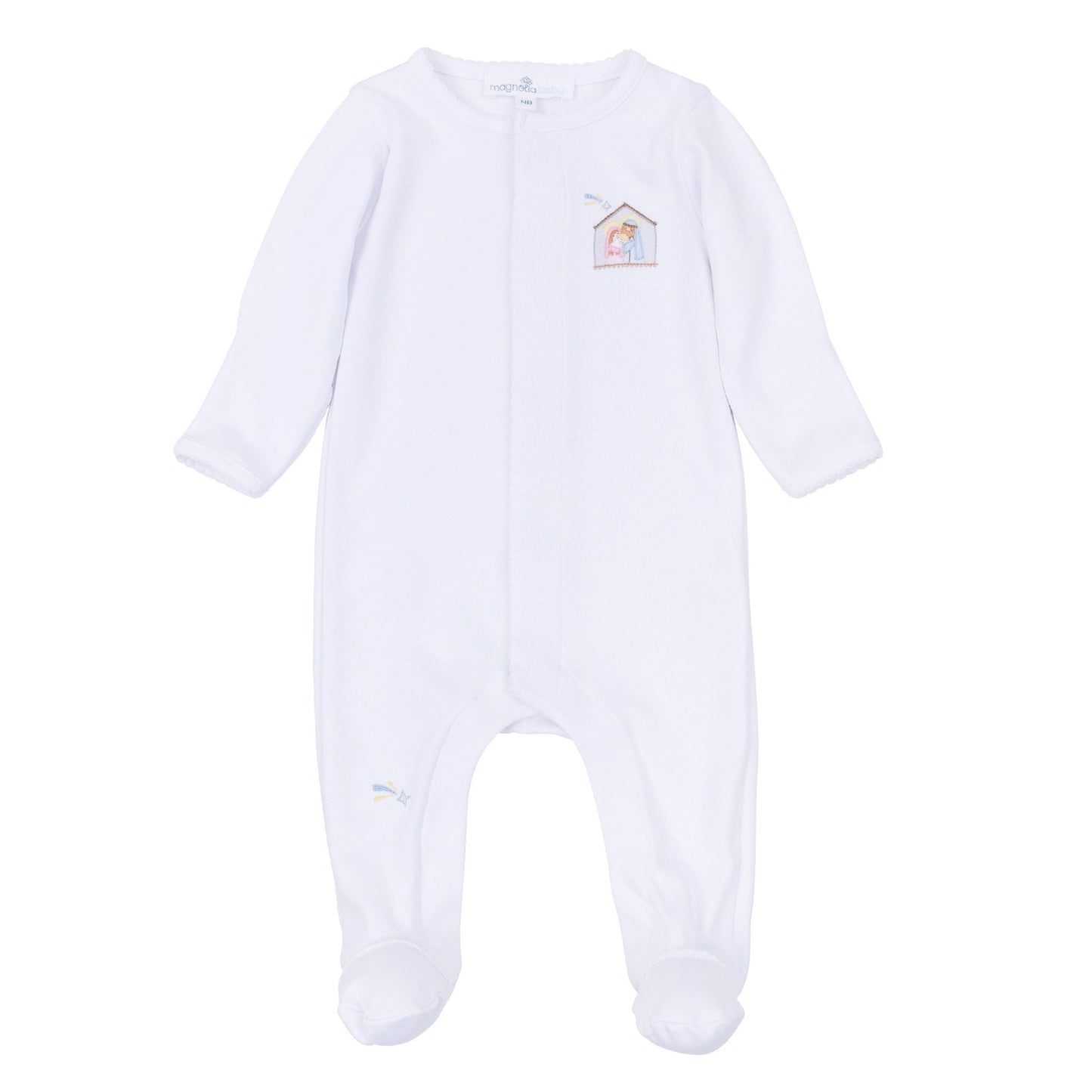 Magnolia Baby_Little Manger Hand-Embroidered Footie_2