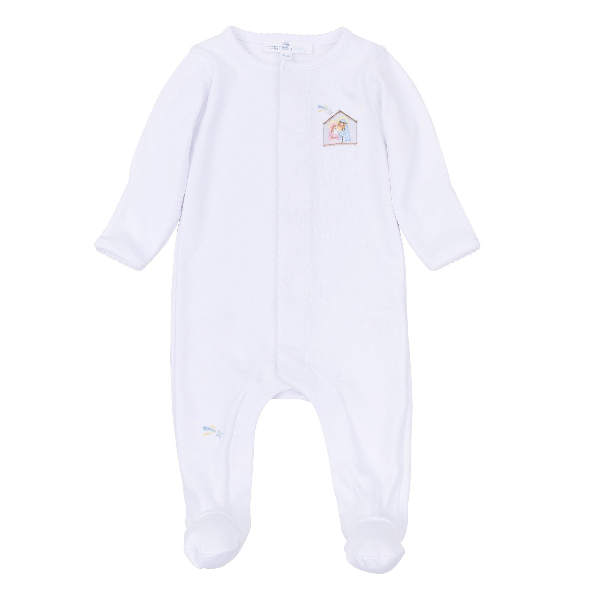Magnolia Baby_Little Manger Hand-Embroidered Footie_2