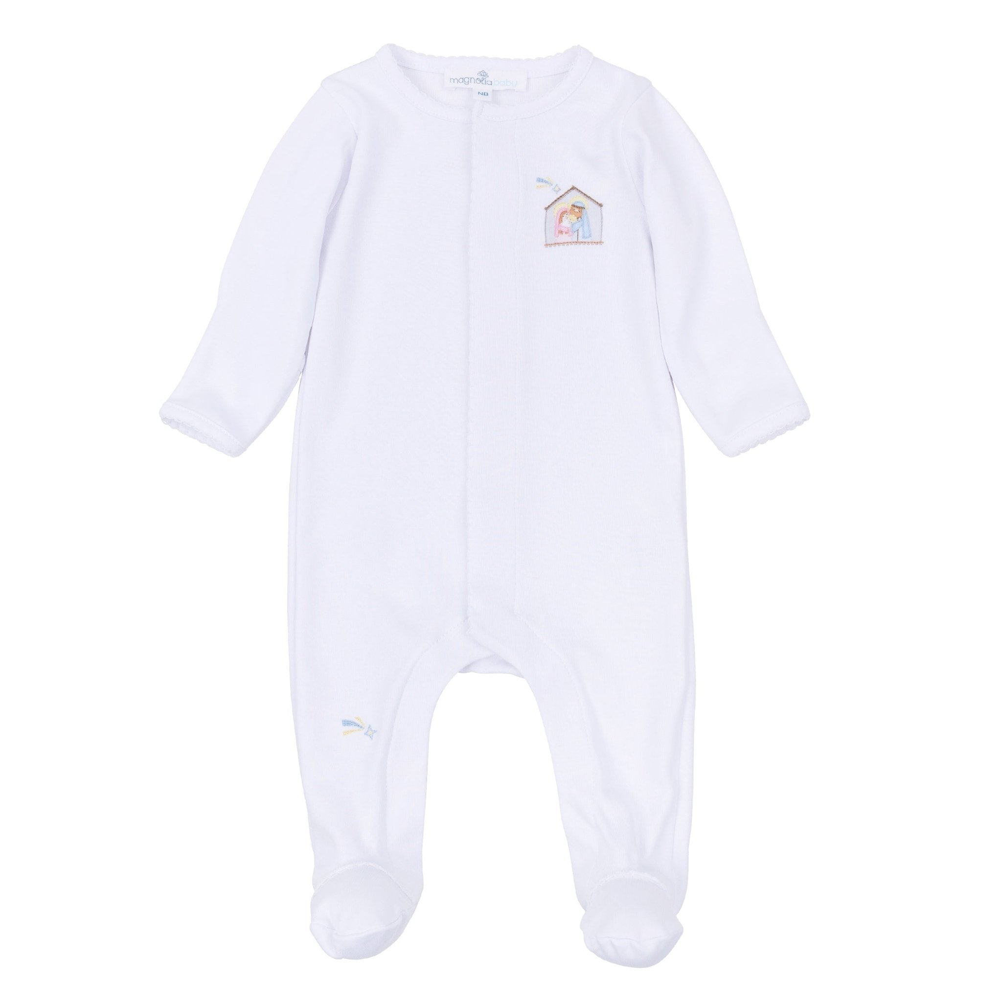 Magnolia Baby_Little Manger Hand-Embroidered Footie_2