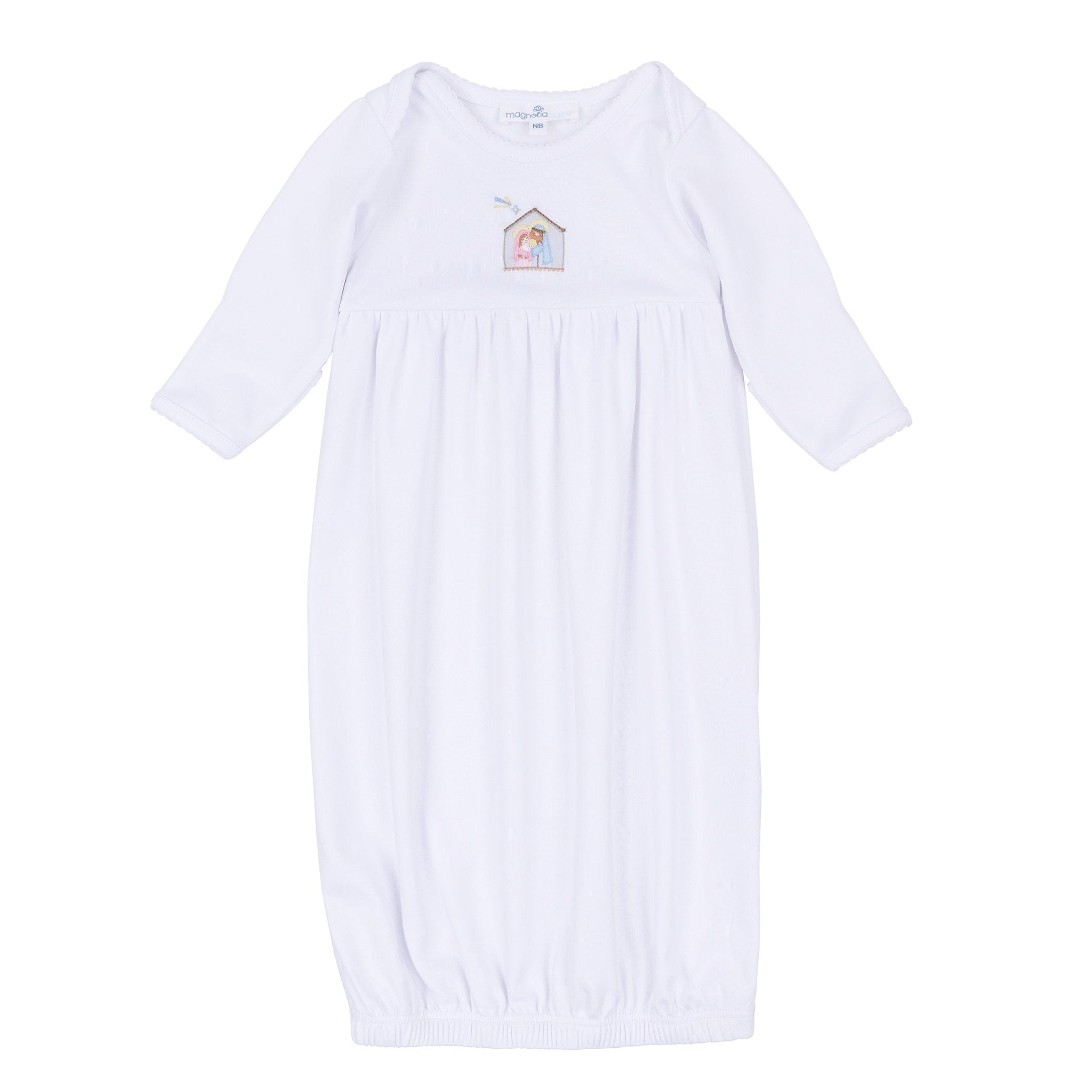Magnolia Baby_Little Manger Hand-Embroidered Gathered Gown_2
