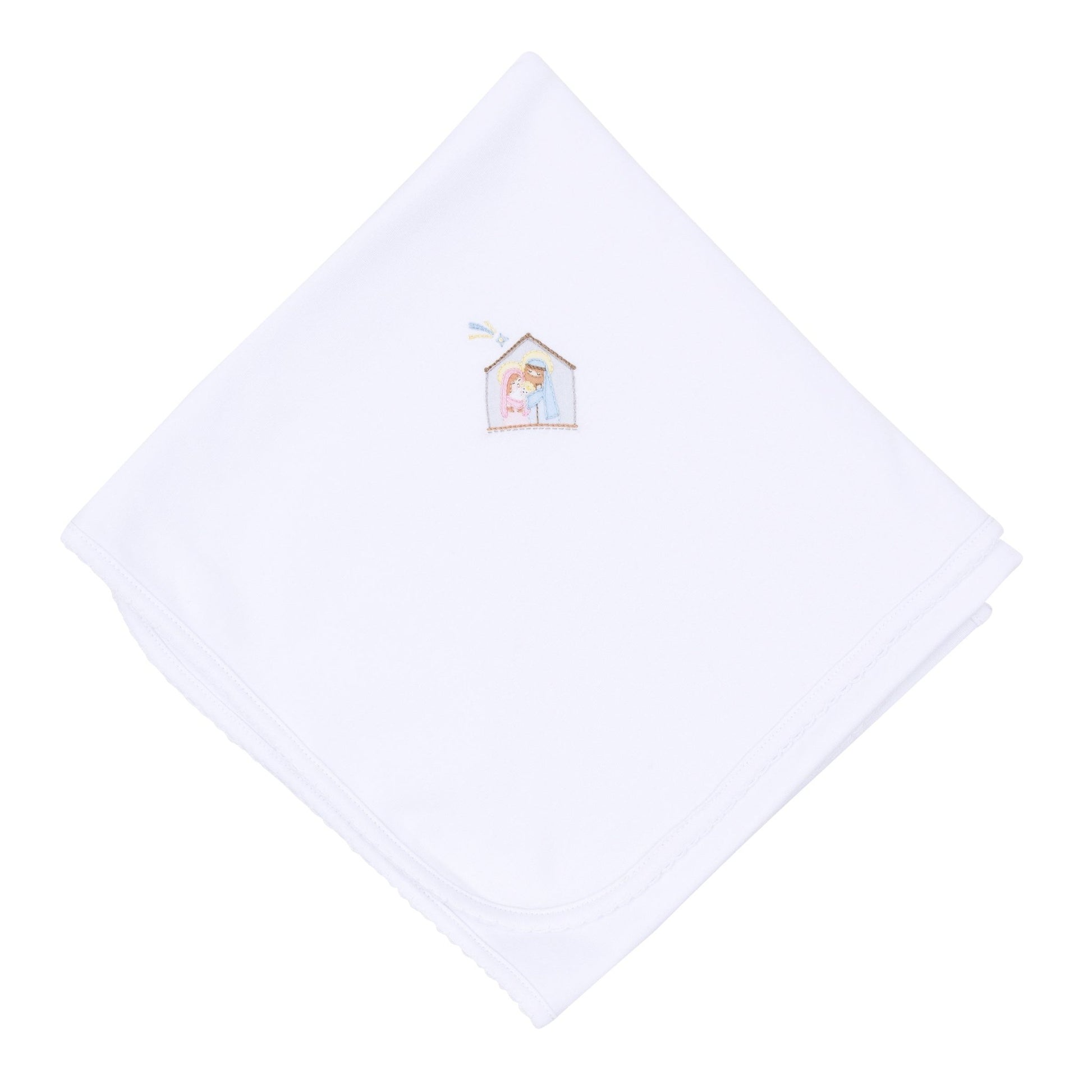 Magnolia Baby_Little Manger Hand-Embroidered Receiving Blanket_1