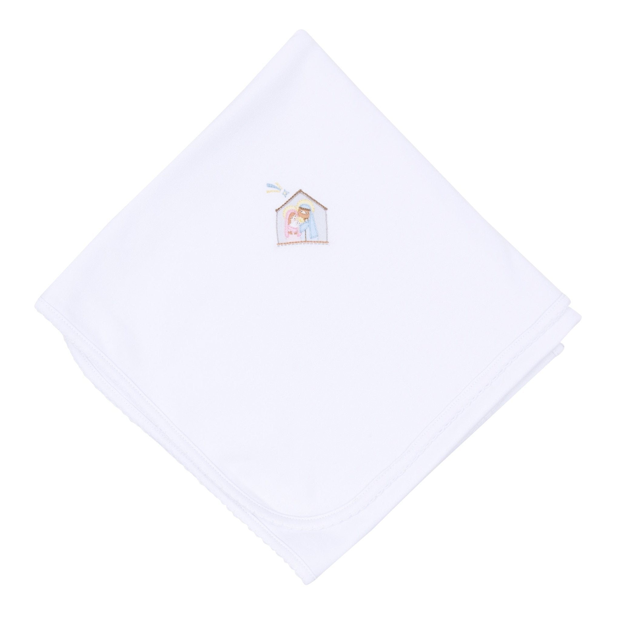 Magnolia Baby_Little Manger Hand-Embroidered Receiving Blanket_1