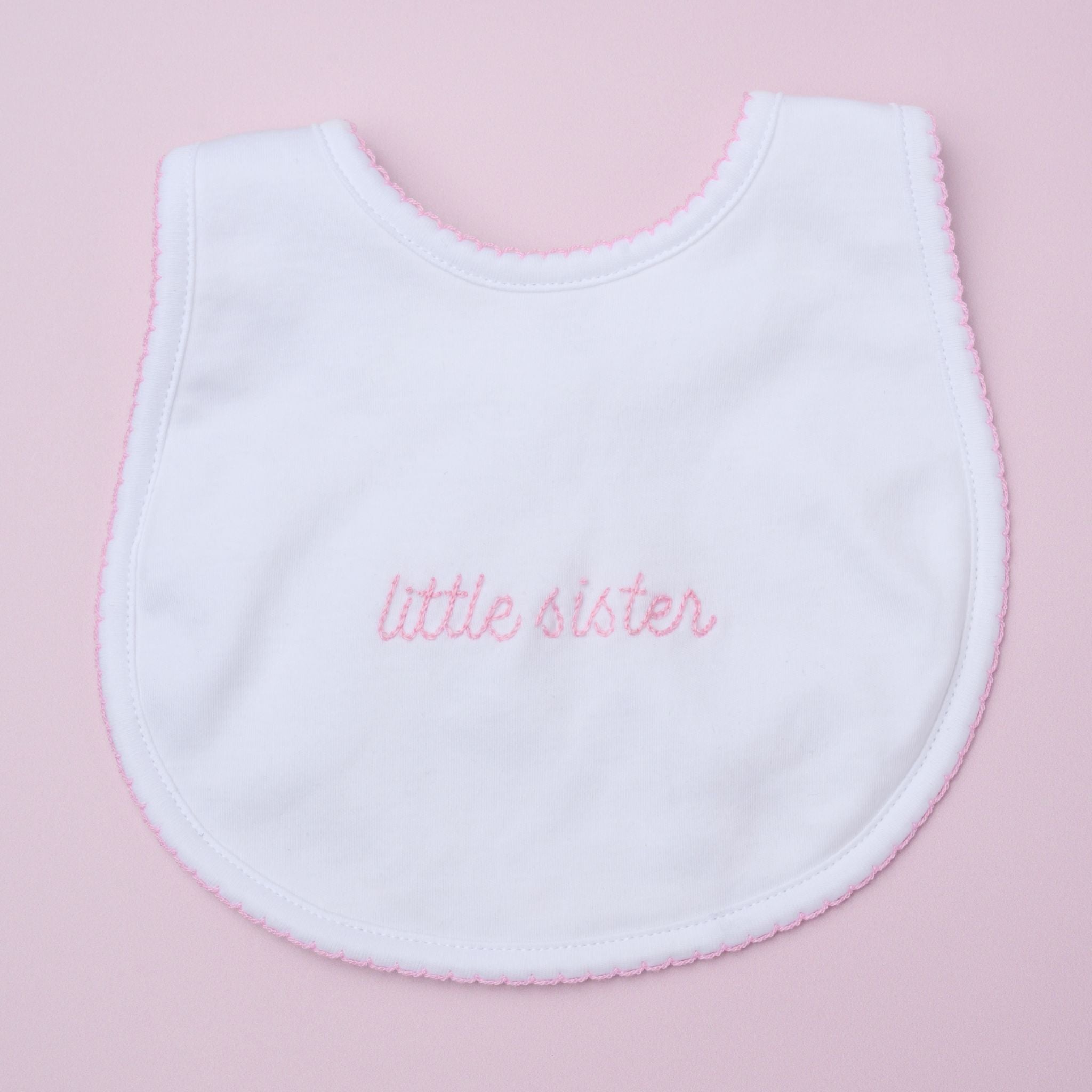Little Sister Embroidered Bib - Magnolia Baby Bib