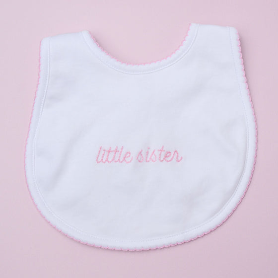 Little Sister Embroidered Bib - Magnolia BabyBib