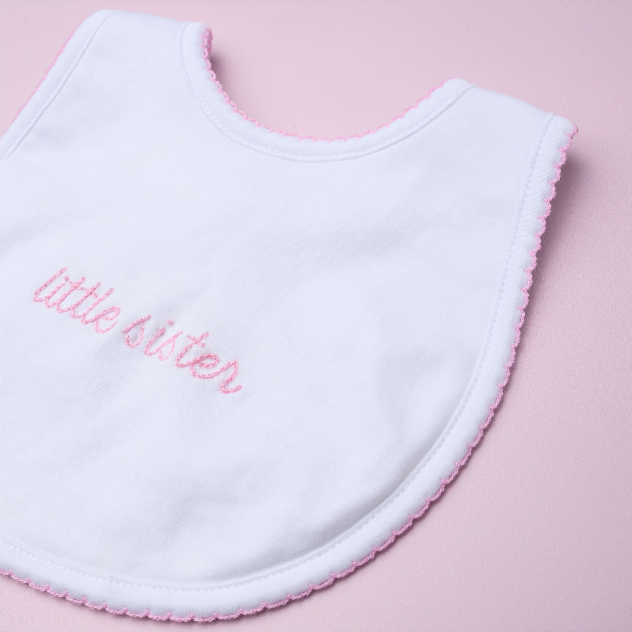 Little Sister Embroidered Bib - Magnolia Baby Bib