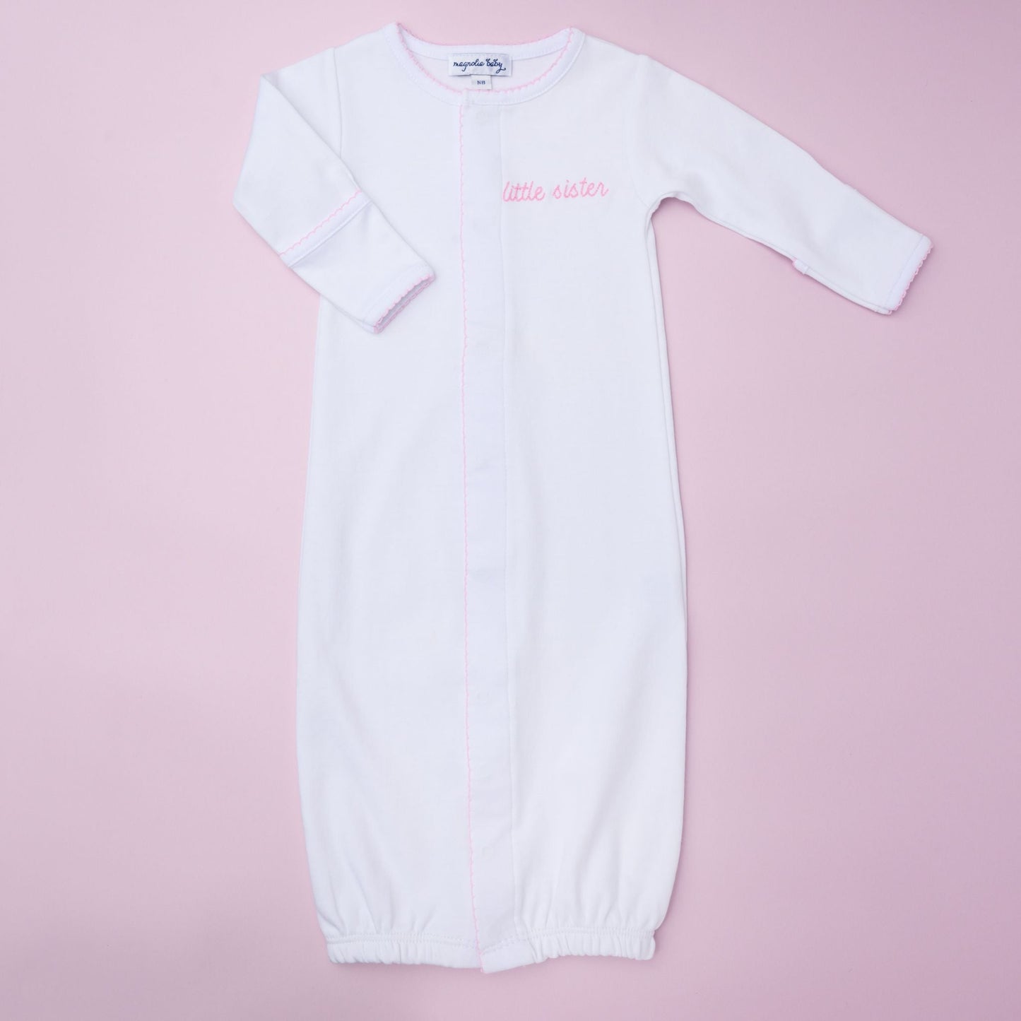 Little Sister Embroidered Converter - Magnolia Baby Converter Gown