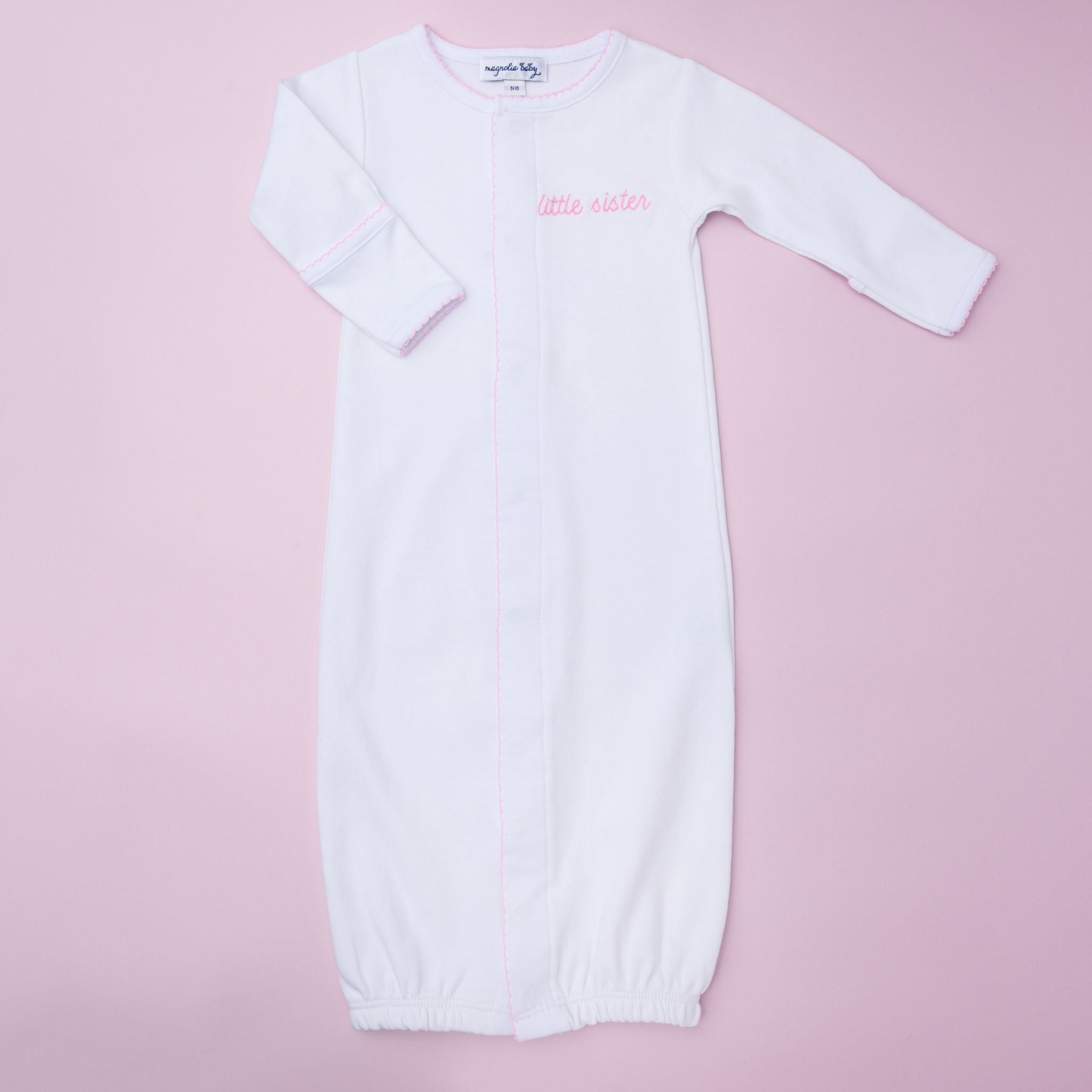 Little Sister Embroidered Converter - Magnolia Baby Converter Gown