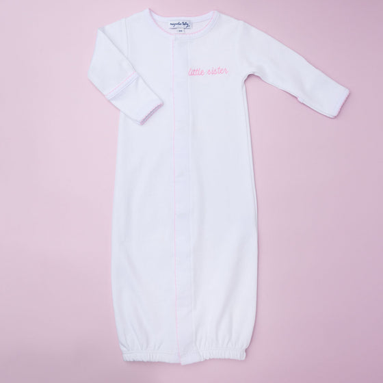 Little Sister Embroidered Converter - Magnolia BabyConverter Gown