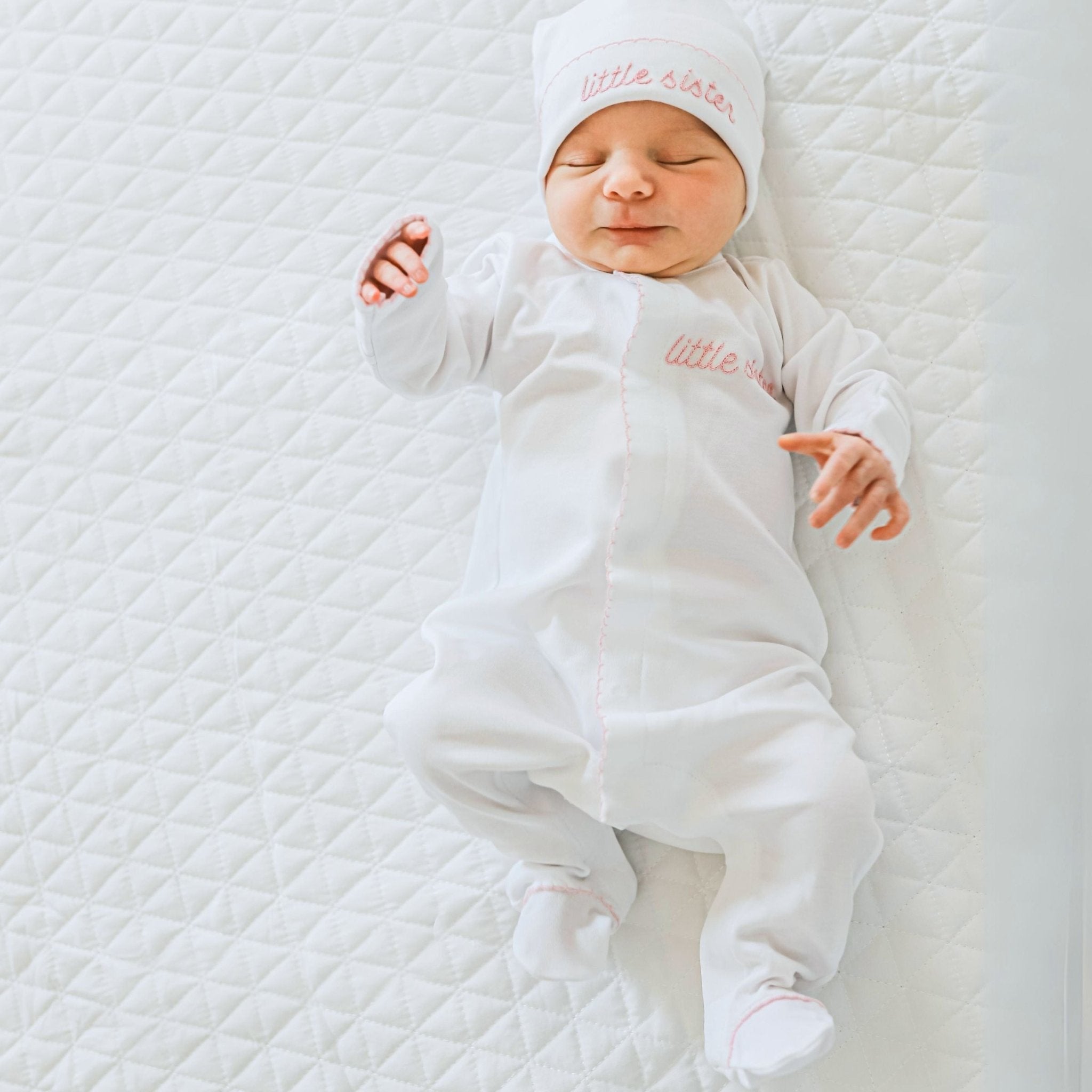 Little Sister Embroidered Footie - Magnolia Baby Footie