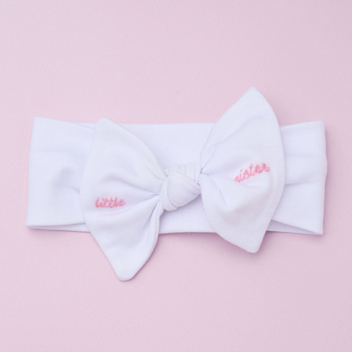 Little Sister Embroidered Headband - Magnolia Baby Headband