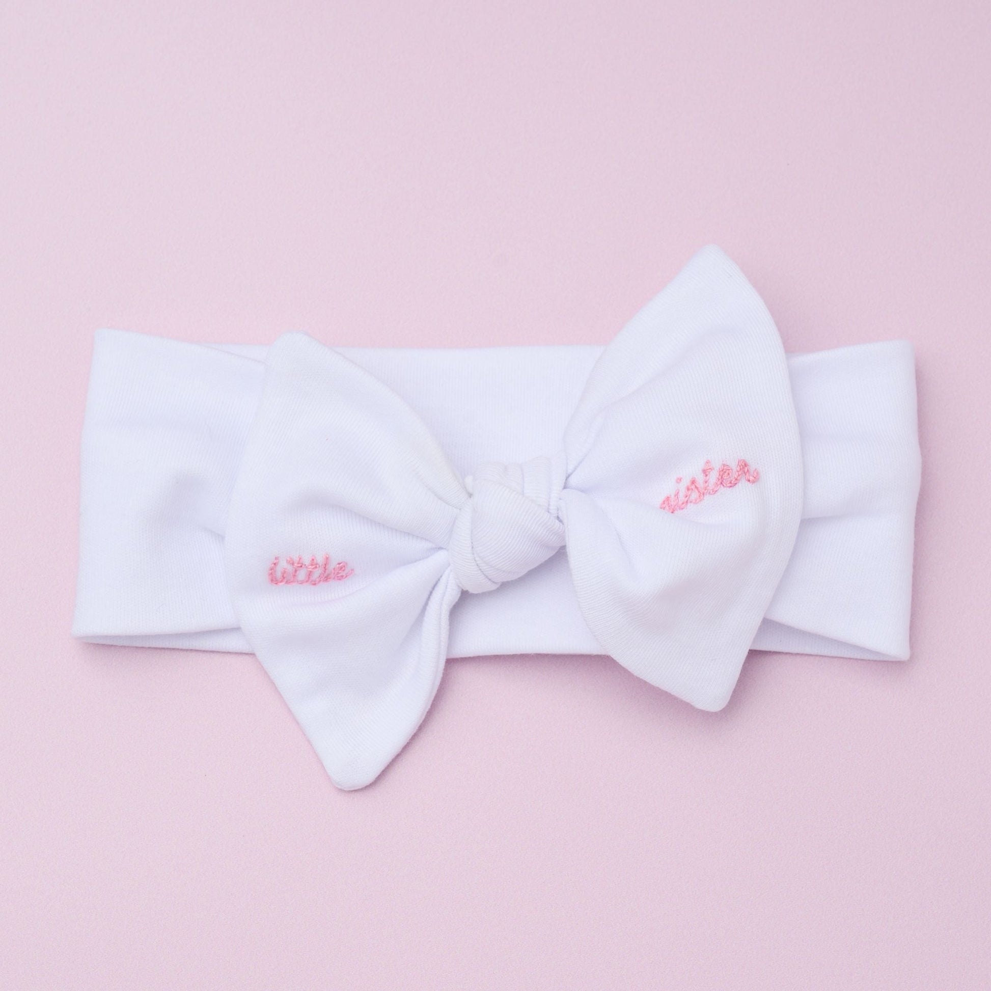 Little Sister Embroidered Headband - Magnolia Baby Headband