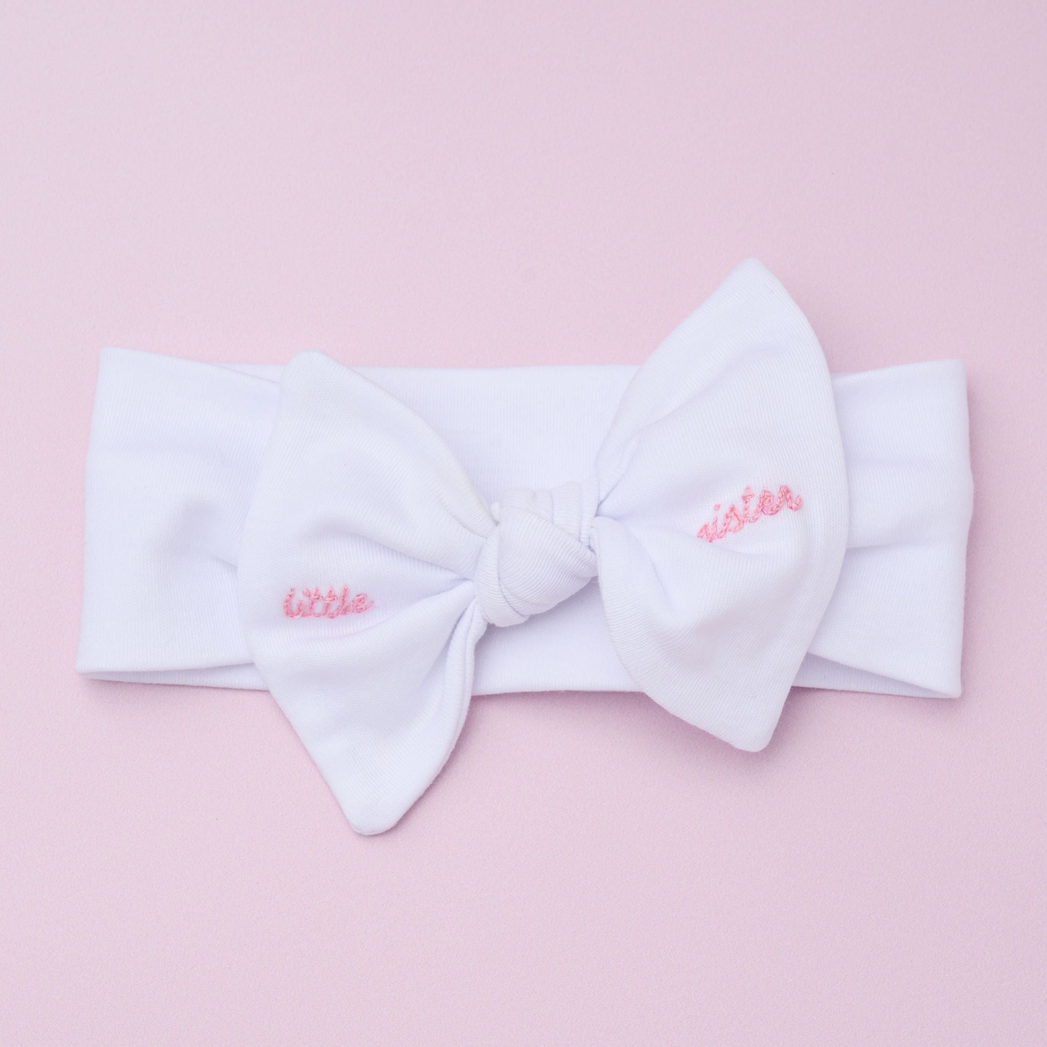 Little Sister Embroidered Headband - Magnolia Baby Headband
