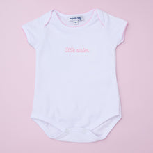  Little Sister Embroidered Short Sleeve Bodysuit - Magnolia BabyBodysuit