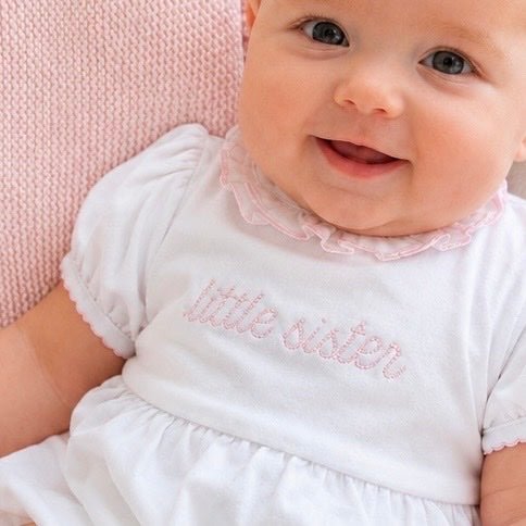 Magnolia Baby_Little Sister Embroidered Short Sleeve Ruffle Bubble_2