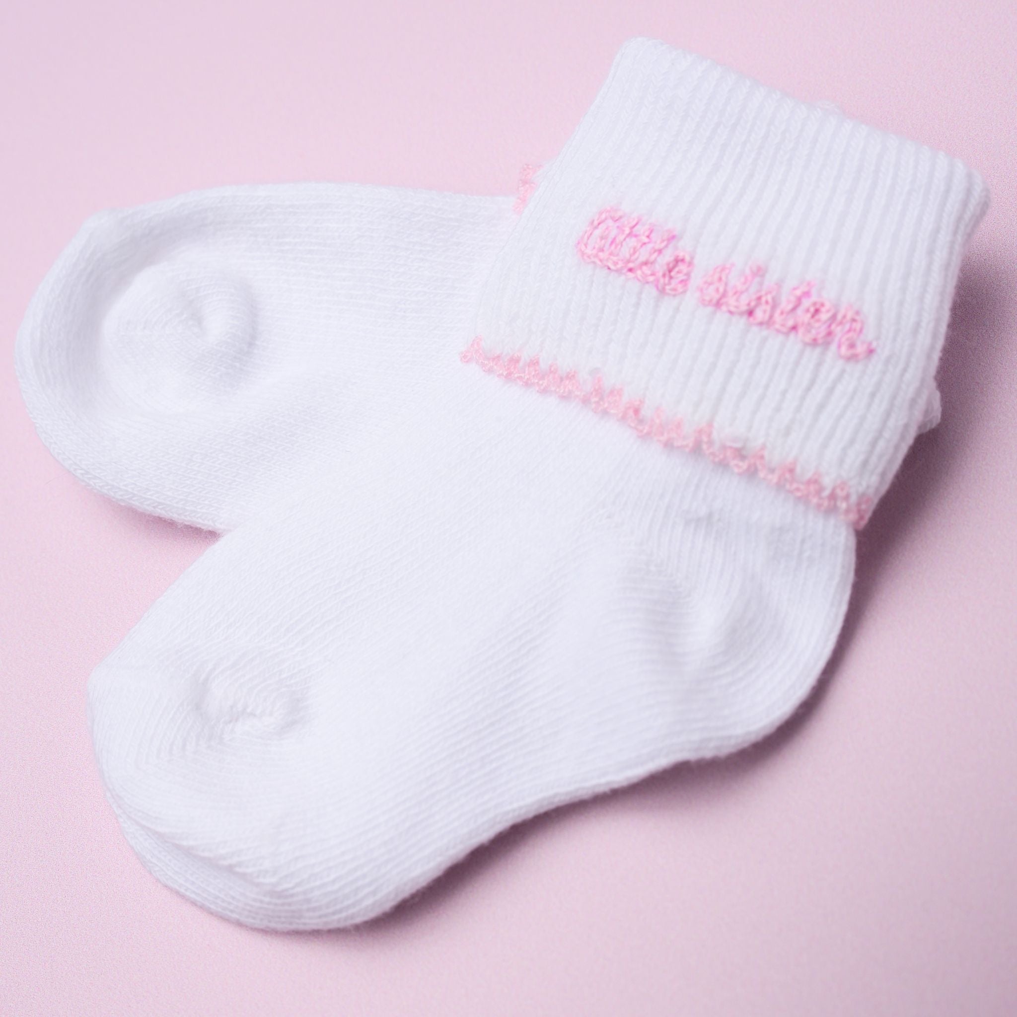 Little Sister Embroidered Socks - Magnolia Baby Socks
