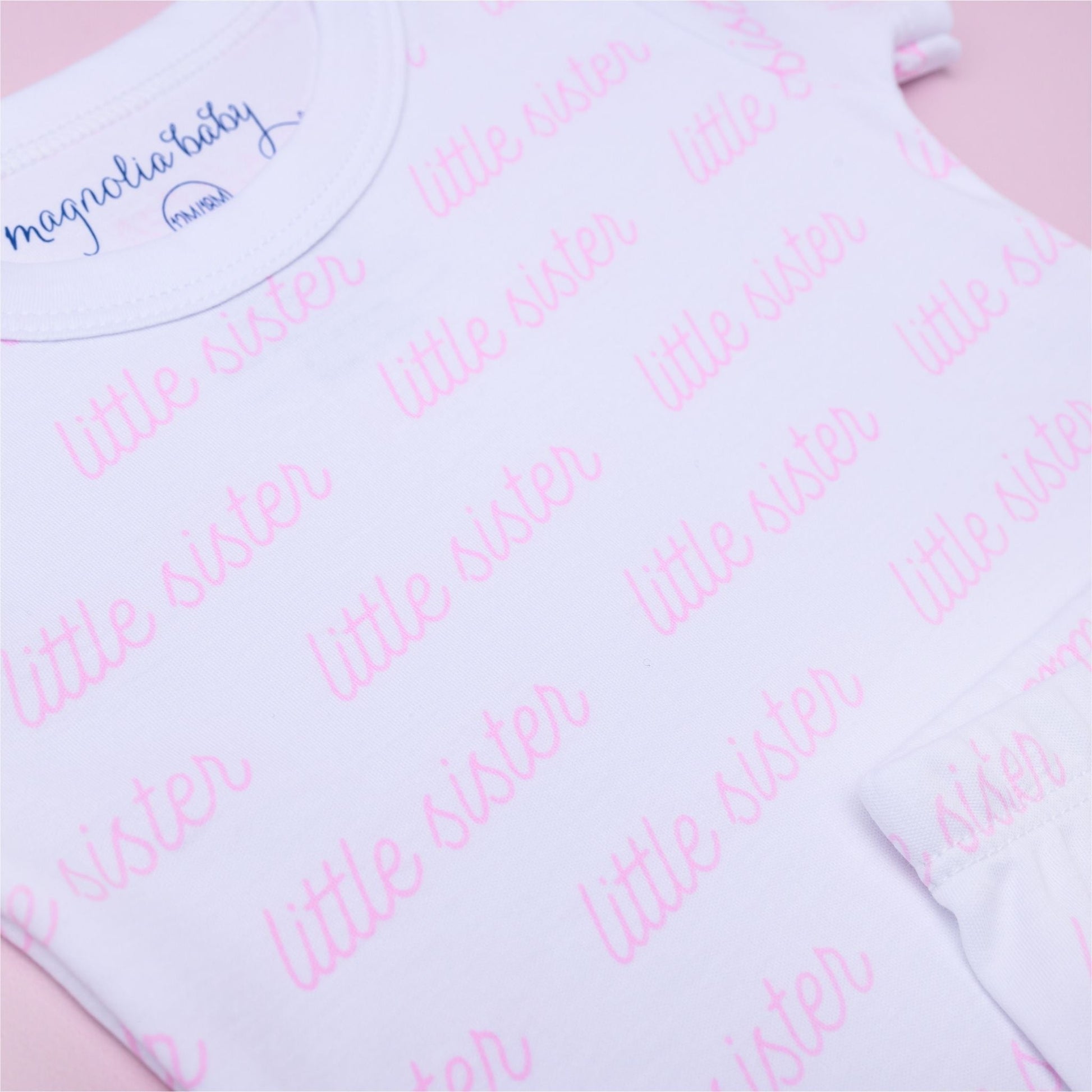 Little Sister Print Short Pajamas - Magnolia Baby Short Pajamas