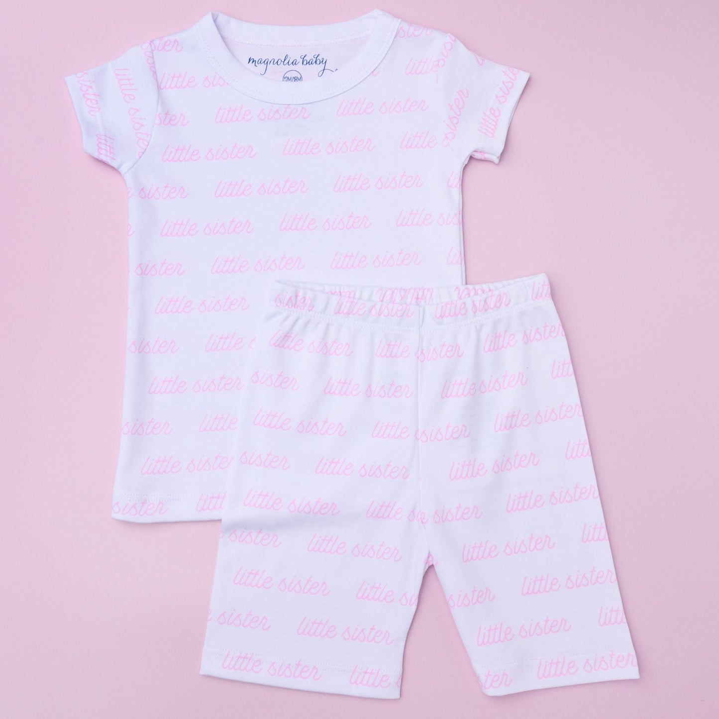 Little Sister Print Short Pajamas - Magnolia Baby Short Pajamas