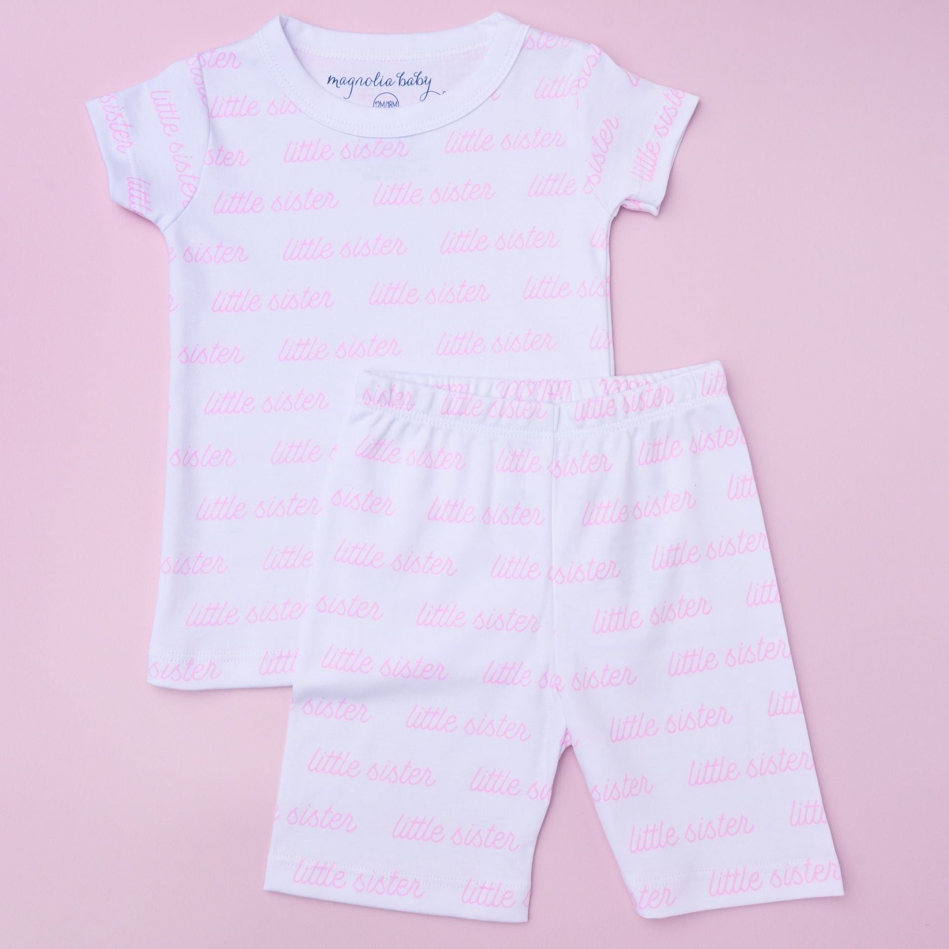 Little Sister Print Short Pajamas - Magnolia Baby Short Pajamas