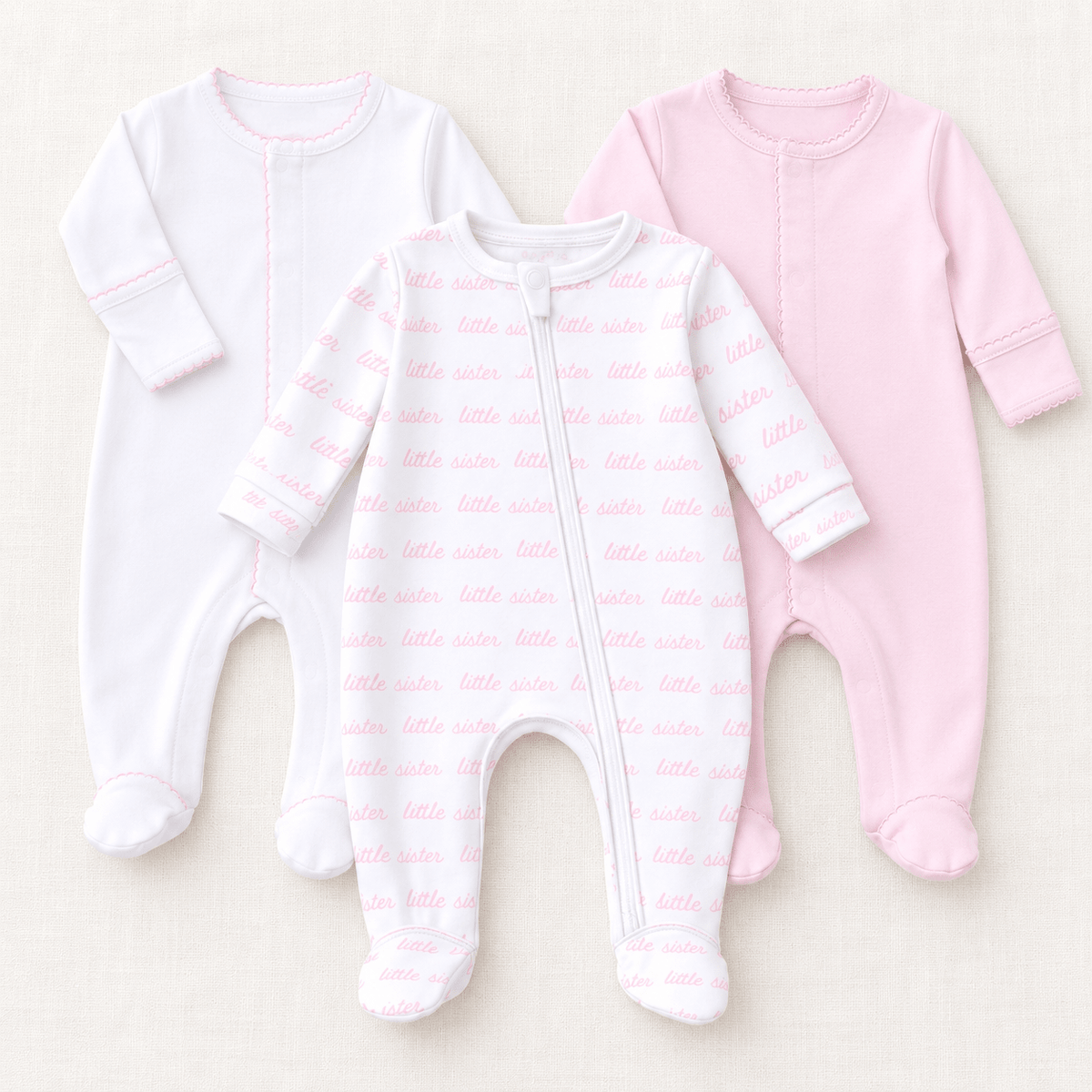 Magnolia Baby_Little Sister Print Zip + Essential Footies - Set of 3_1