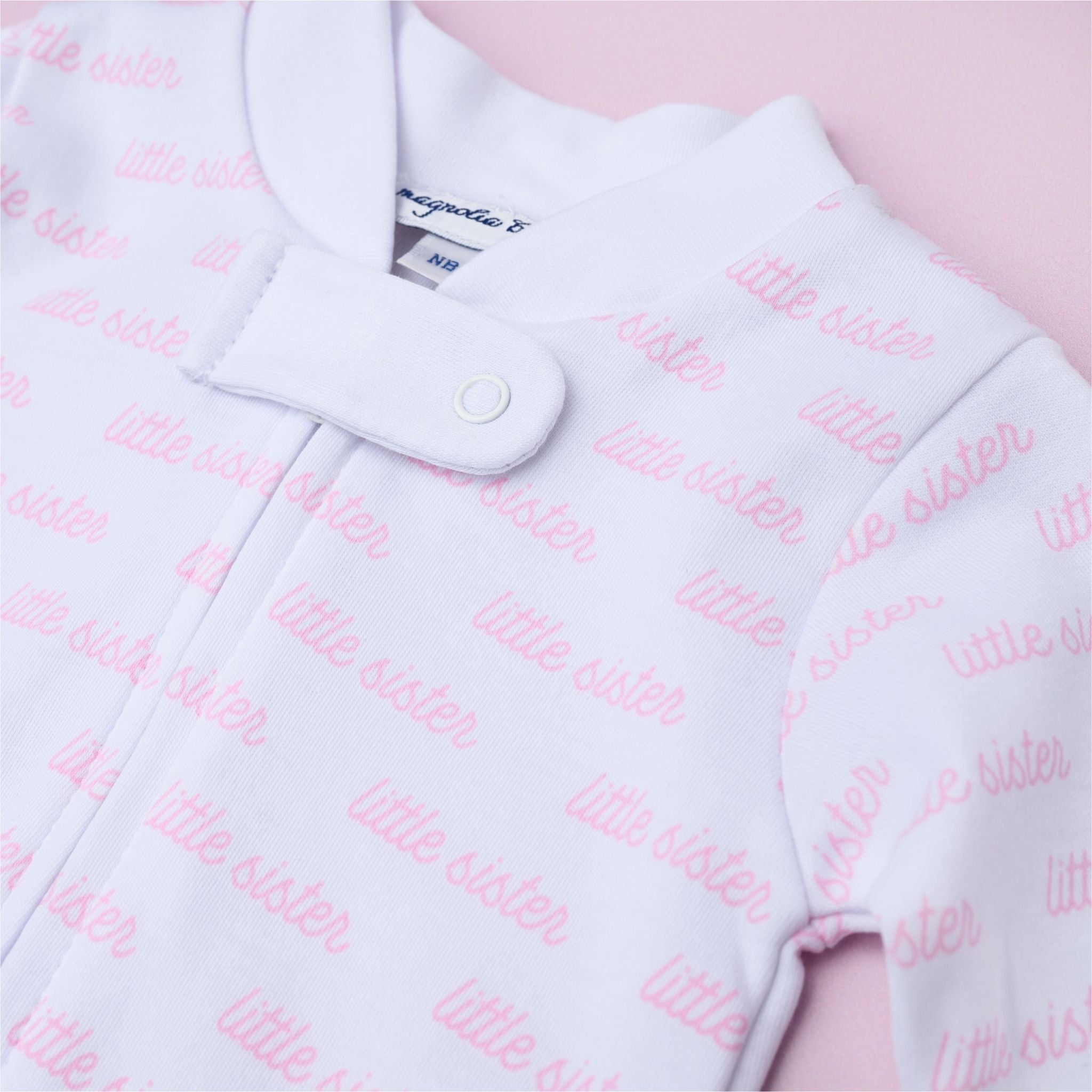 Little Sister Print Zip Footie - Magnolia Baby Footie