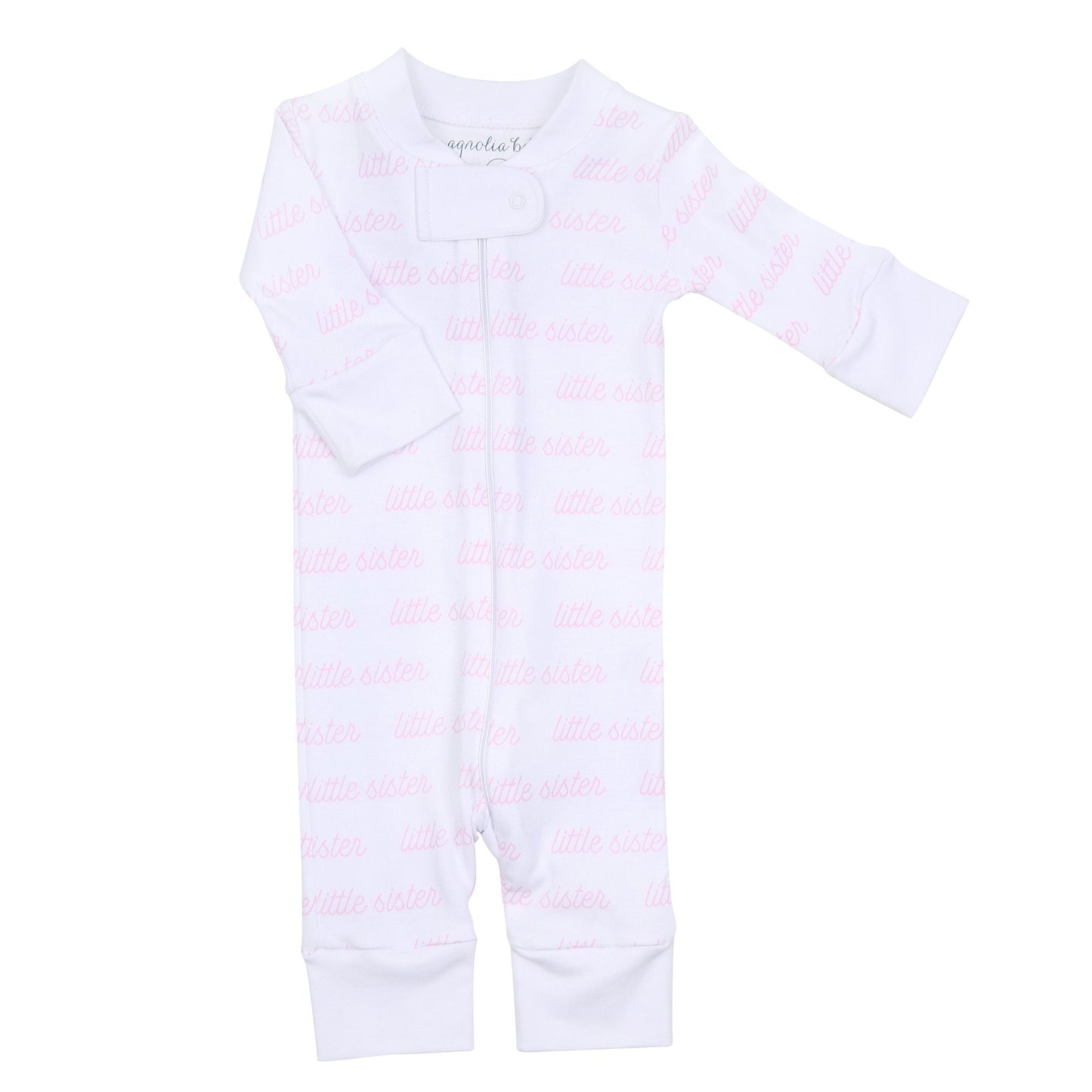 Little Sister Print Zip Pajamas - Magnolia Baby Zipper Pajamas