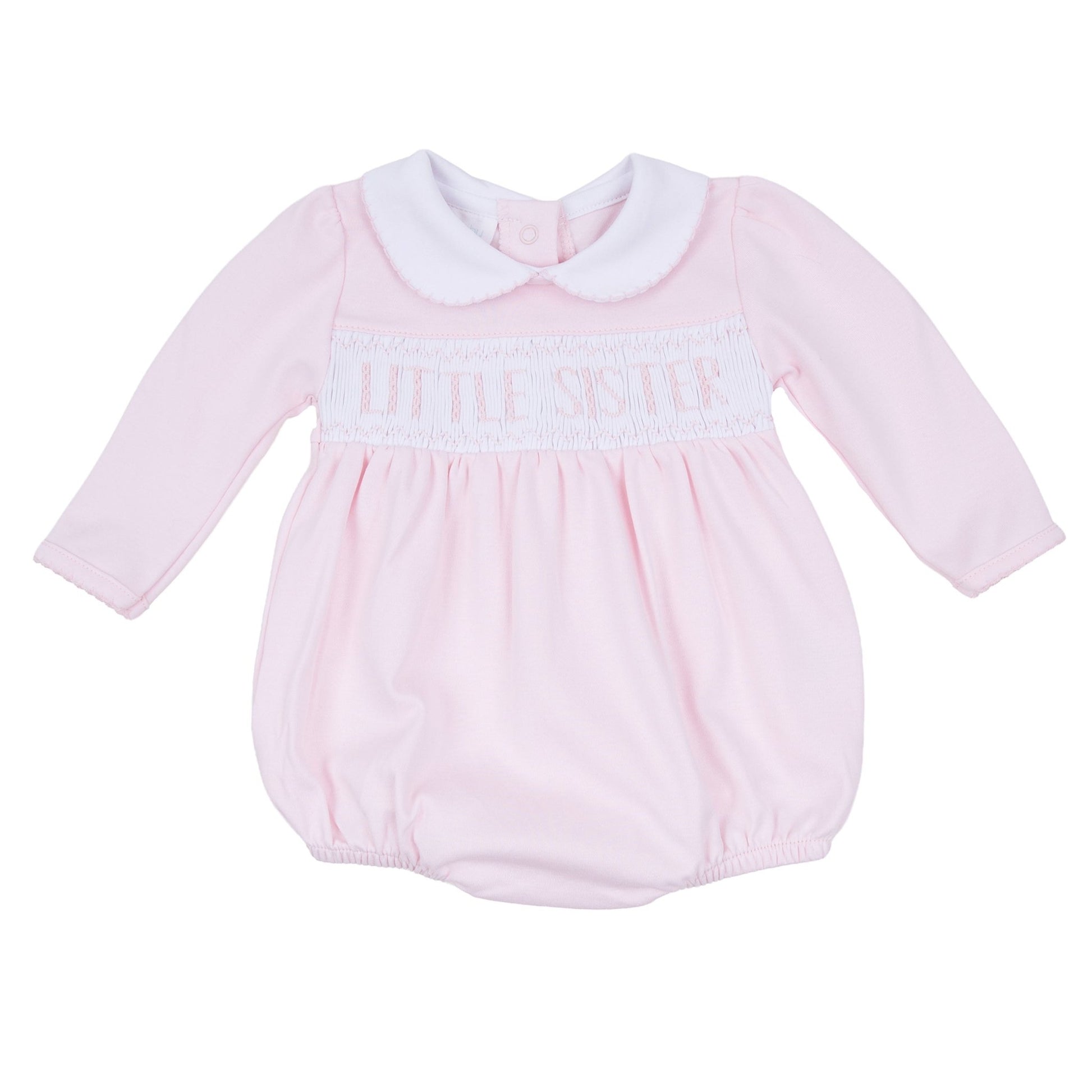 Little Sister Smocked Long Sleeve Bubble - Magnolia BabyBubble