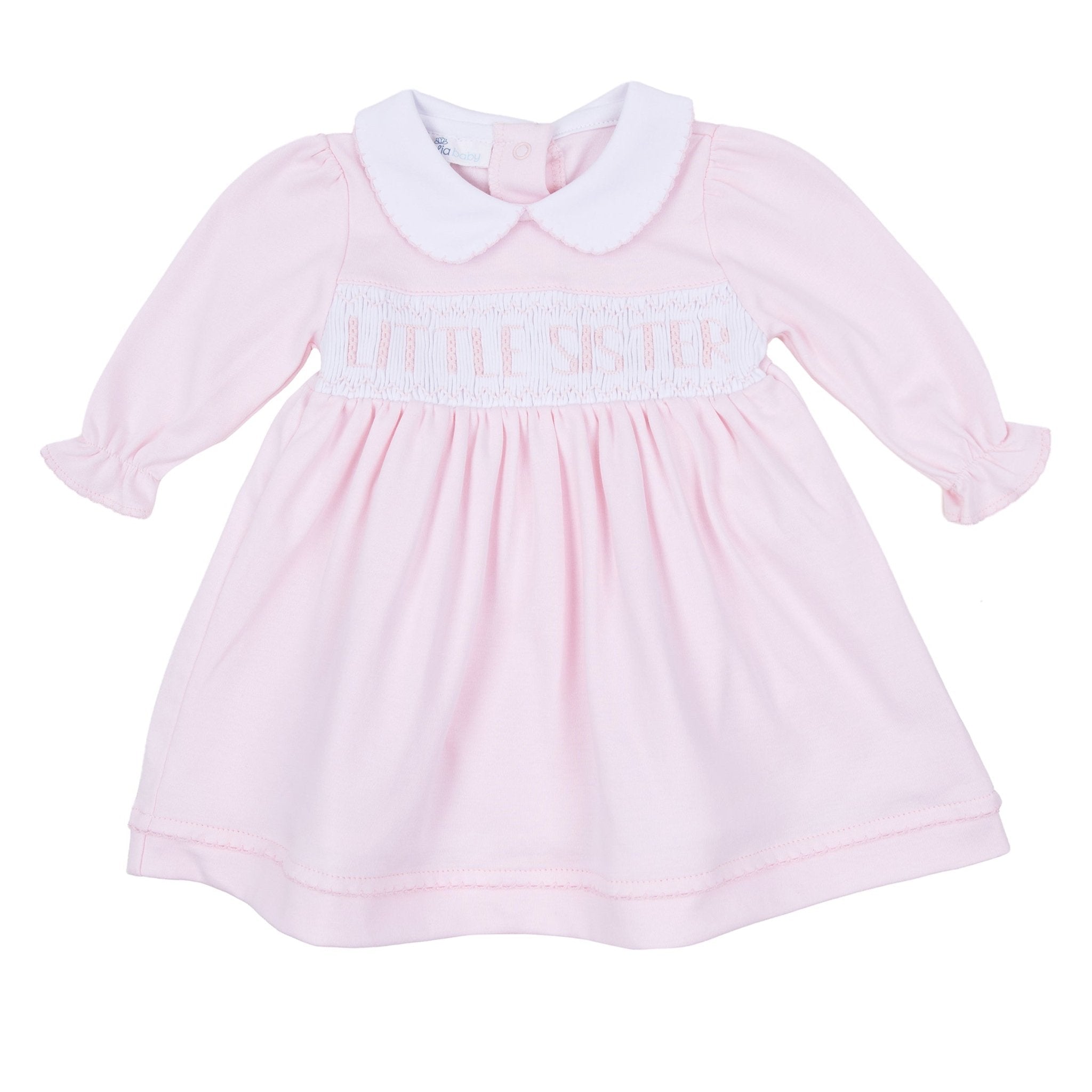 Little Sister Smocked Long Sleeve Dress - Magnolia BabyDress