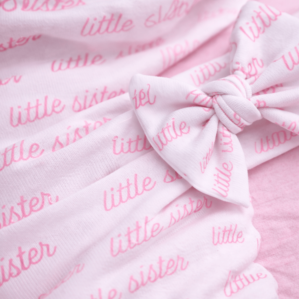 Little Sister Swaddle Blanket & Headband Gift Set - Magnolia BabyBaby Gift Set