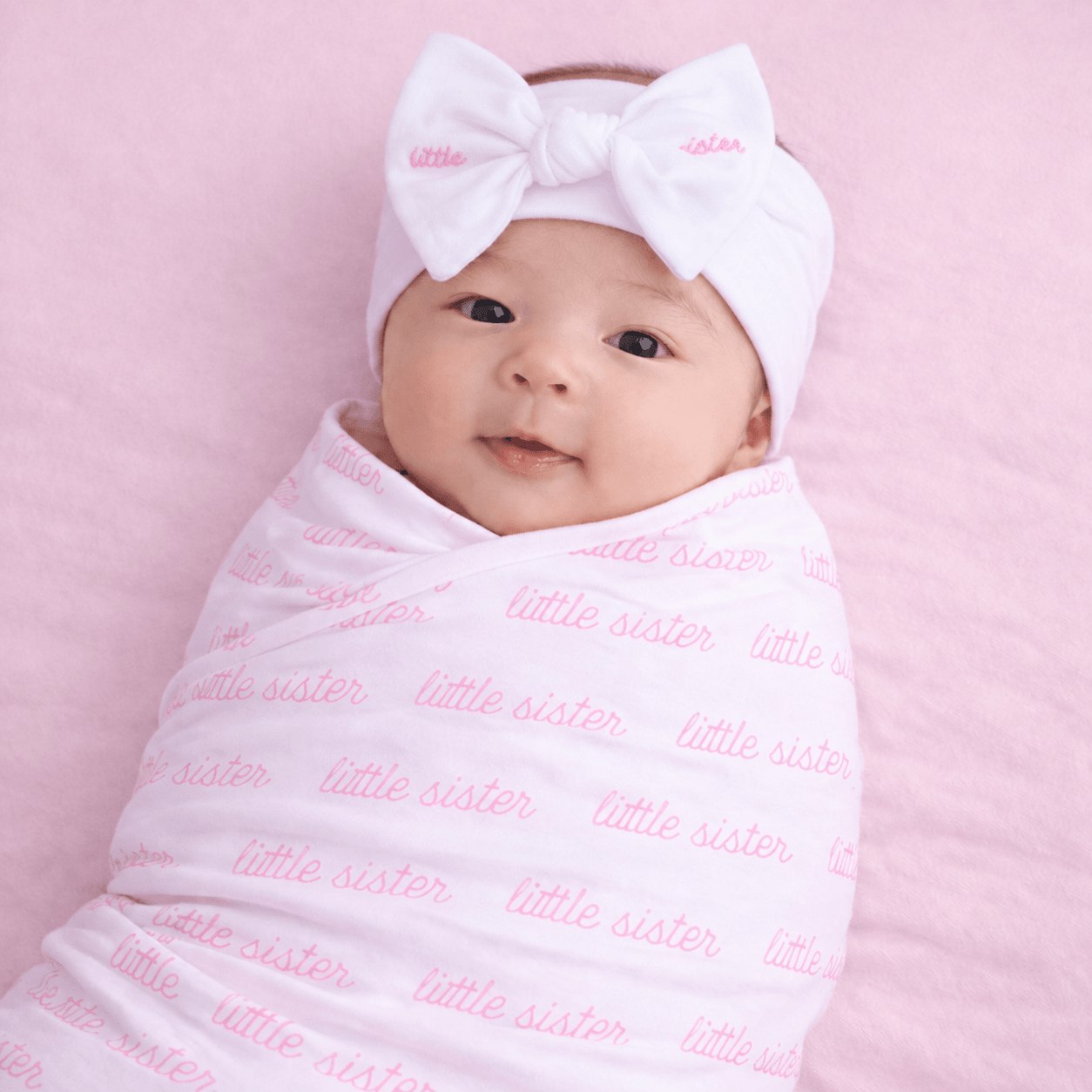 Magnolia Baby_Little Sister Swaddle Blanket & Headband Gift Set_1