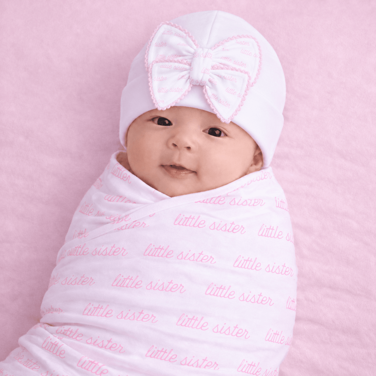 Magnolia Baby_Little Sister Swaddle Set - Bow Hat_1