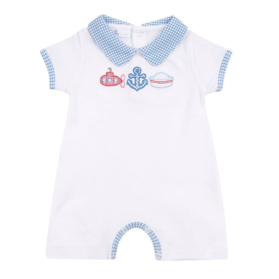 Little Skipper Applique Collared Short Playsuit - Magnolia BabyShort Playsuit