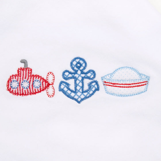 Little Skipper Applique Long Pajamas - Magnolia BabyLong Pajamas