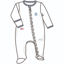  Little Skipper Applique Zip Footie - Magnolia BabyFootie
