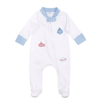  Little Skipper Applique Zip Footie - Magnolia BabyFootie