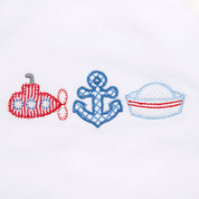  Little Skipper Applique Zip Footie - Magnolia BabyFootie