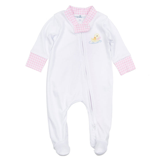 Little Waddlers Zip Footie - Pink - Magnolia BabyFootie