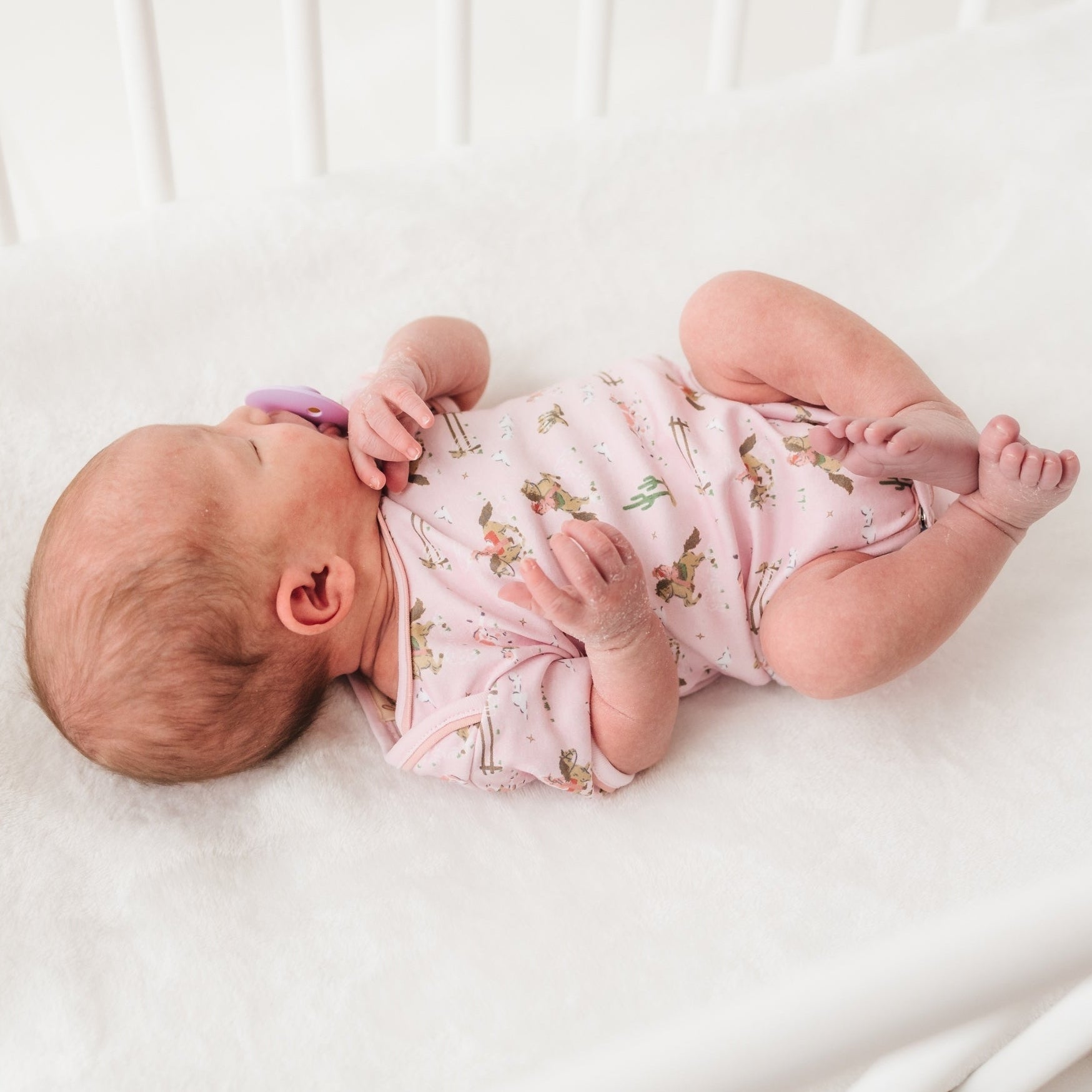 Little Wranglers Lap Bodysuit - Dusty Rose - Magnolia BabyBodysuit