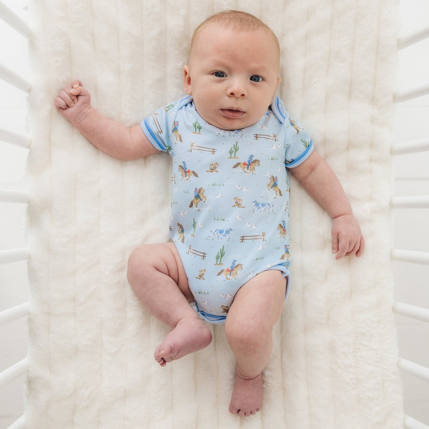 Little Wranglers Lap Bodysuit - Sky - Magnolia BabyBodysuit