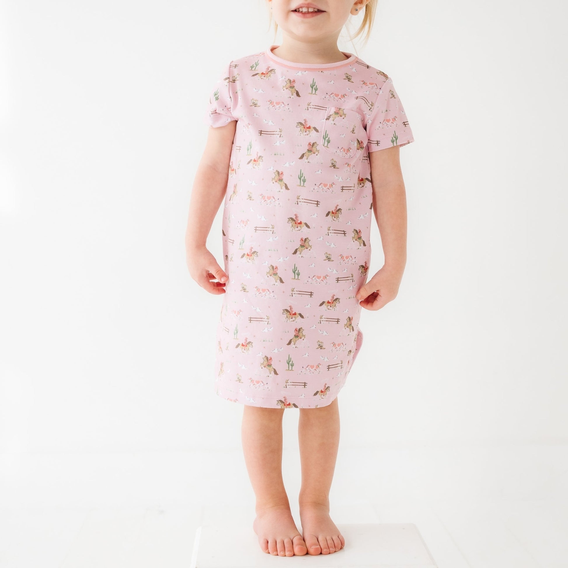 Little Wranglers Nightdress - Dusty Rose - Magnolia BabyNightdress