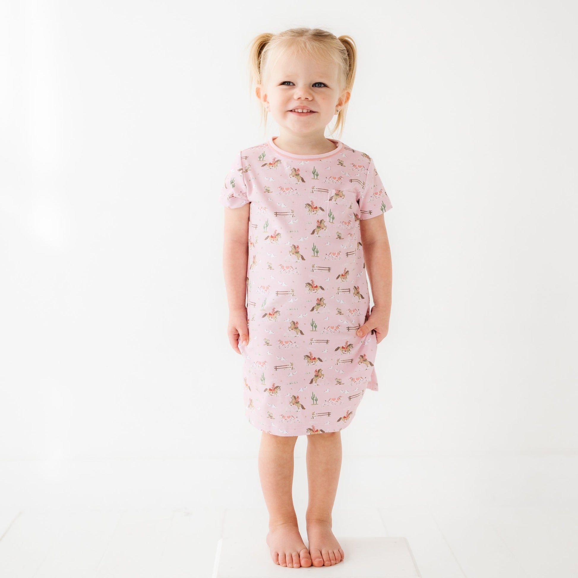 Little Wranglers Nightdress - Dusty Rose - Magnolia BabyNightdress
