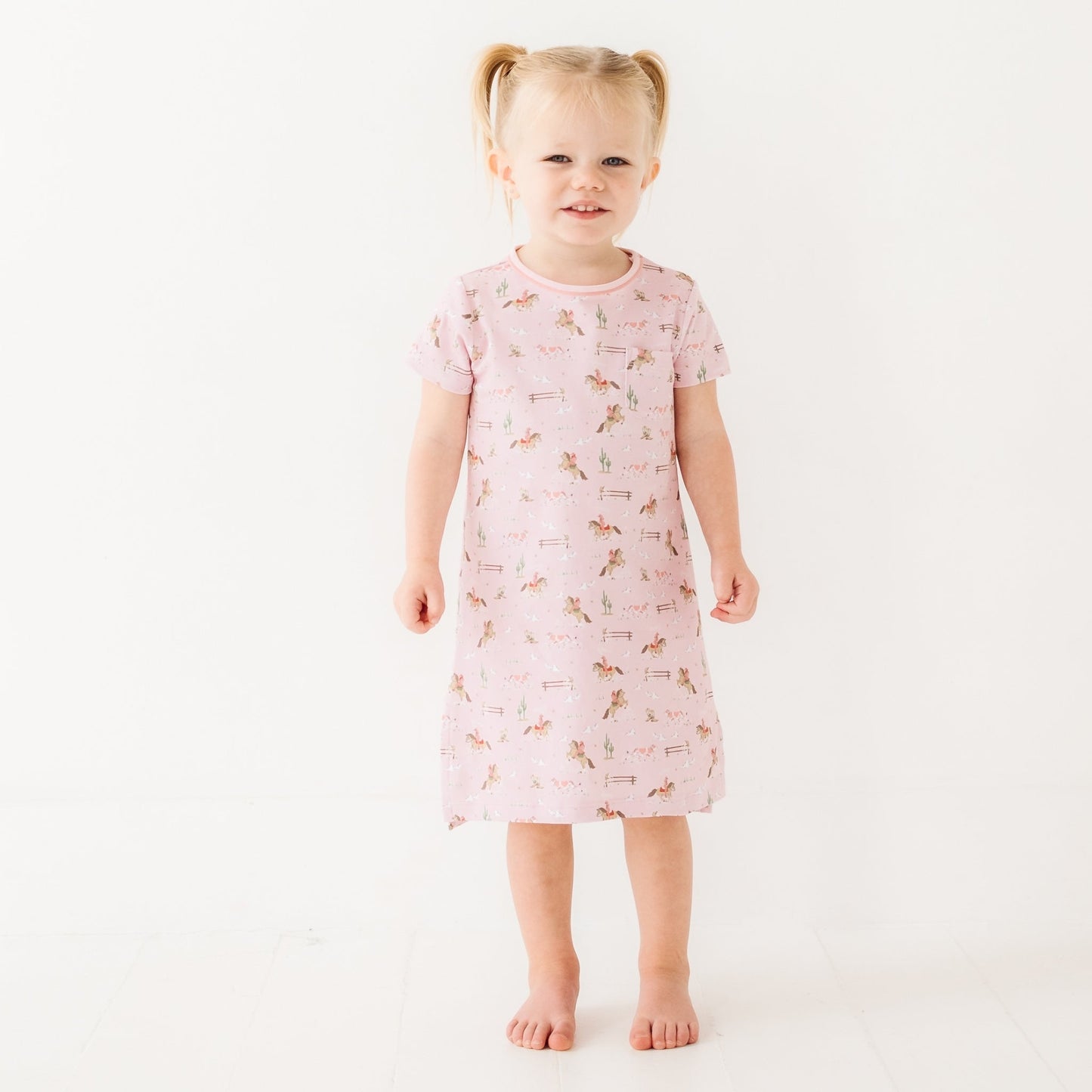 Little Wranglers Nightdress - Dusty Rose - Magnolia BabyNightdress