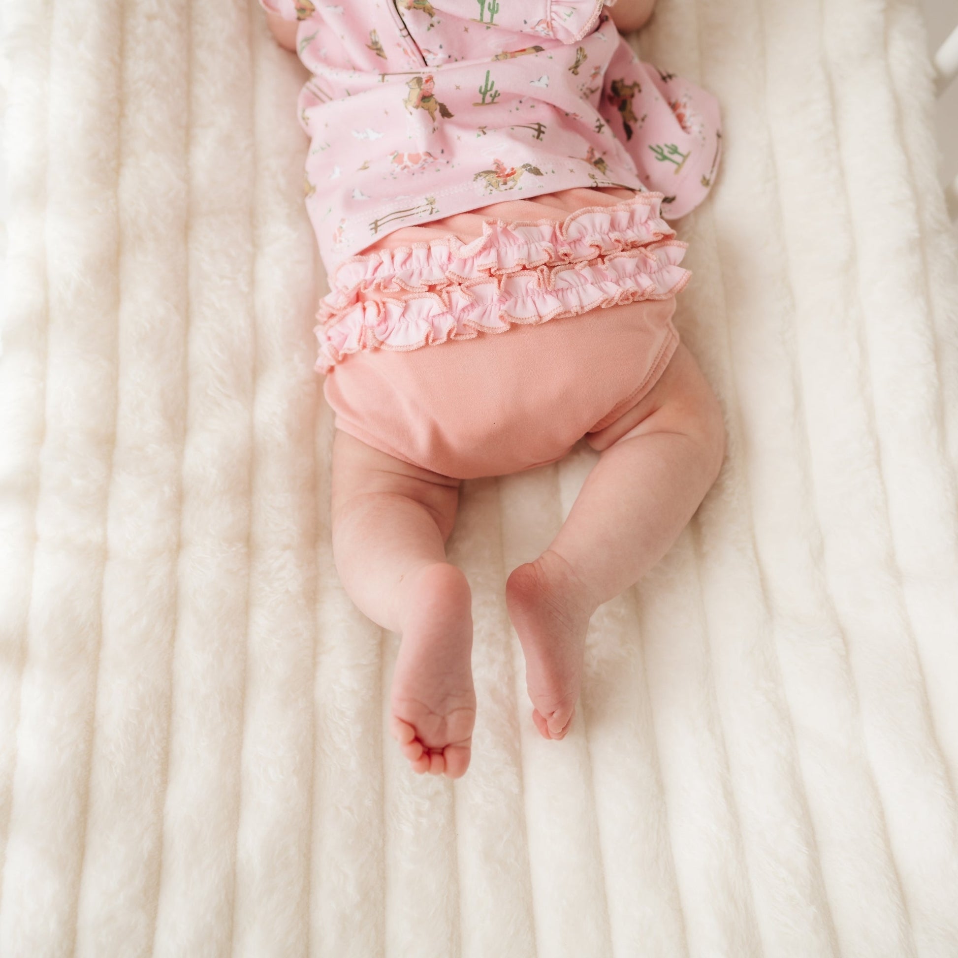 Little Wranglers Ruffle Diaper Cover Set - Dusty Rose - Magnolia BabyDiaper Cover