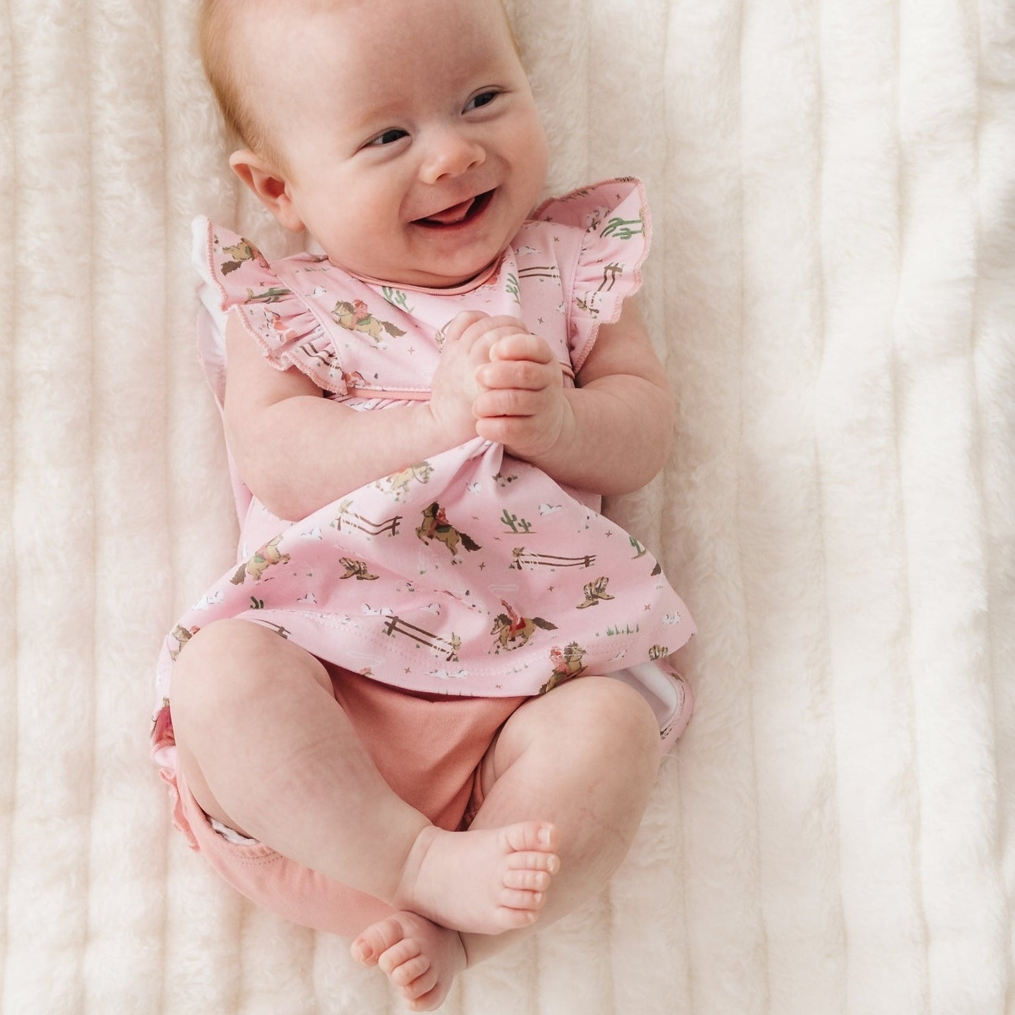 Little Wranglers Ruffle Diaper Cover Set - Dusty Rose - Magnolia BabyDiaper Cover